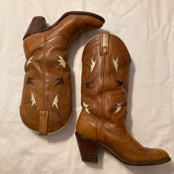 Dingo Vintage Glazed Rust Embroidered Heeled Western Boots - Picture 5 of 16
